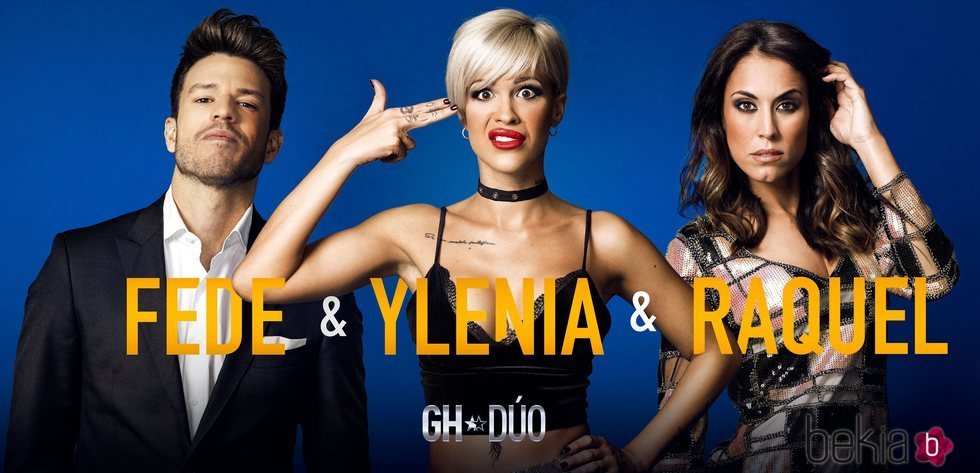 Fede, Ylenia y Raquel en la foto promocional de 'GH DÚO'