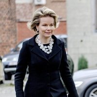 Matilde de Bélgica en el funeral del Conde de Lannoy