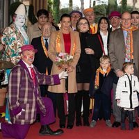 Estefanía de Mónaco junto a sus hijas, el Príncipe Alberto y los Príncipes Jacques y Gabriella en el 43º Festival Internacional de Circo de Montecarlo