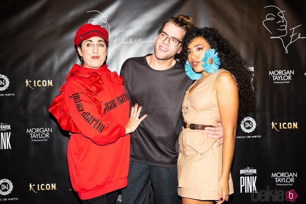 Rossy de Palma, Eduardo Navarrete y Luna en el desfile del diseñador en la MBFW Madrid 2019