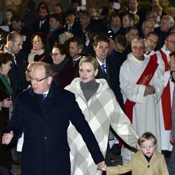 Los Príncipes de Mónaco durante las celebraciones de Santa Devota