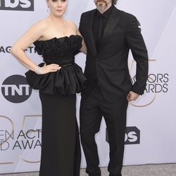 Amy Adams y Darren Le Gallo en el photocall de los SAG 2019