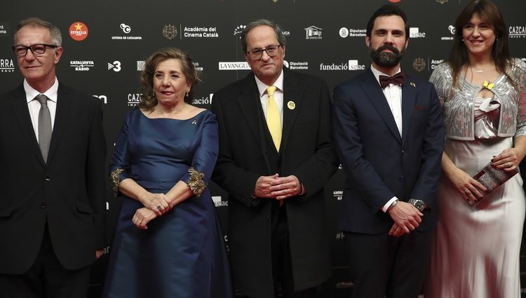 Jose Guirao, Isona Passola, Quim Torra, Roger Torrent y Laura Borras en los Premios Gaudí 2019