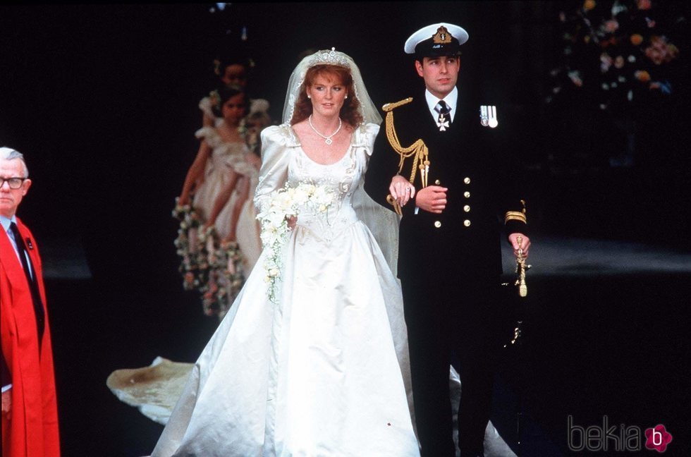 El Príncipe Andrés y Sarah Ferguson en su boda