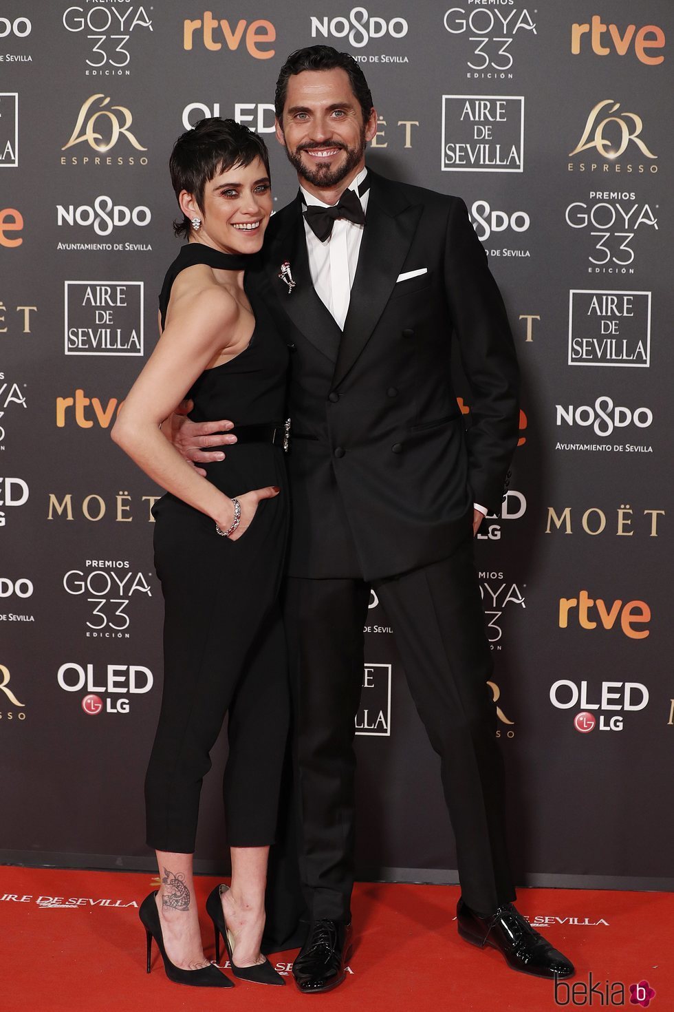 María y Paco León en la alfombra roja de los Premios Goya 2019