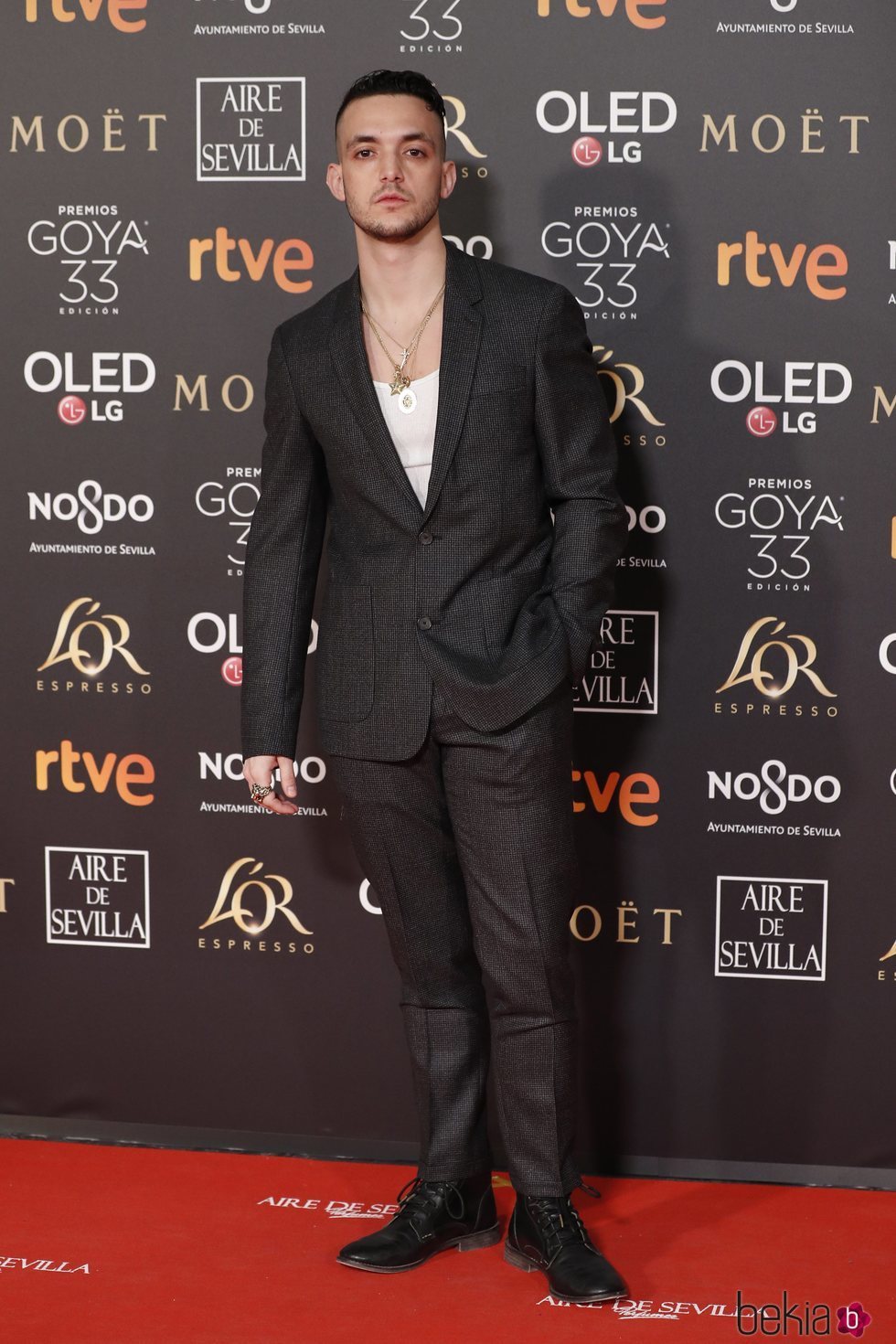 C Tangana en la alfombra roja de los Premios Goya 2019