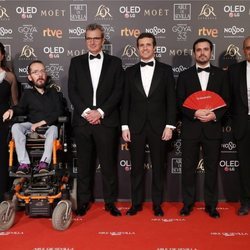 Pablo Casado, Alberto Garzón, Pablo Echenique , Nara Novas, Rafael Portela y Mariano Barroso en la alfombra roja de los Premios Goya 2019