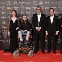 Pablo Casado, Alberto Garzón, Pablo Echenique , Nara Novas, Rafael Portela y Mariano Barroso en la alfombra roja de los Premios Goya 2019