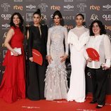 Elenco de 'Carmen y Lola' en la alfombra roja de los Premios Goya 2019