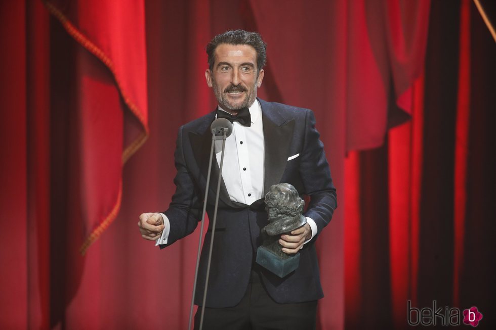 Luis Zahera recogiendo su premio en los Premios Goya 2019