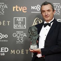 Juan Pedro de Gaspar posa con su estatuilla en los Premios Goya 2019