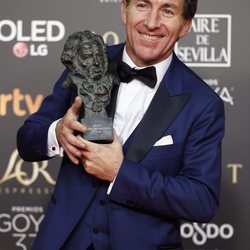 Antonio de la Torre con su estatuilla en los Premios Goya 2019