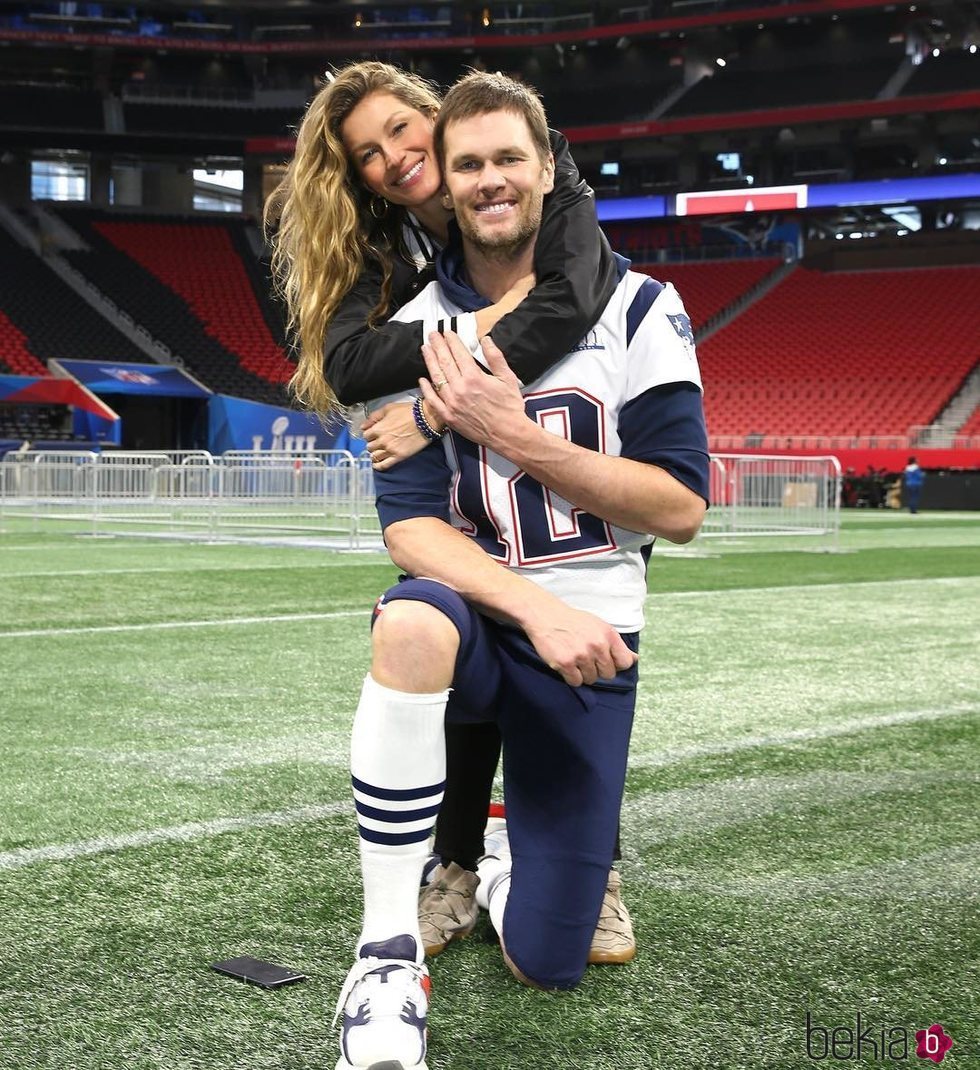 Gisele Bündchen y Tom Brady en el estado Mercedes-Benz de Atlanta