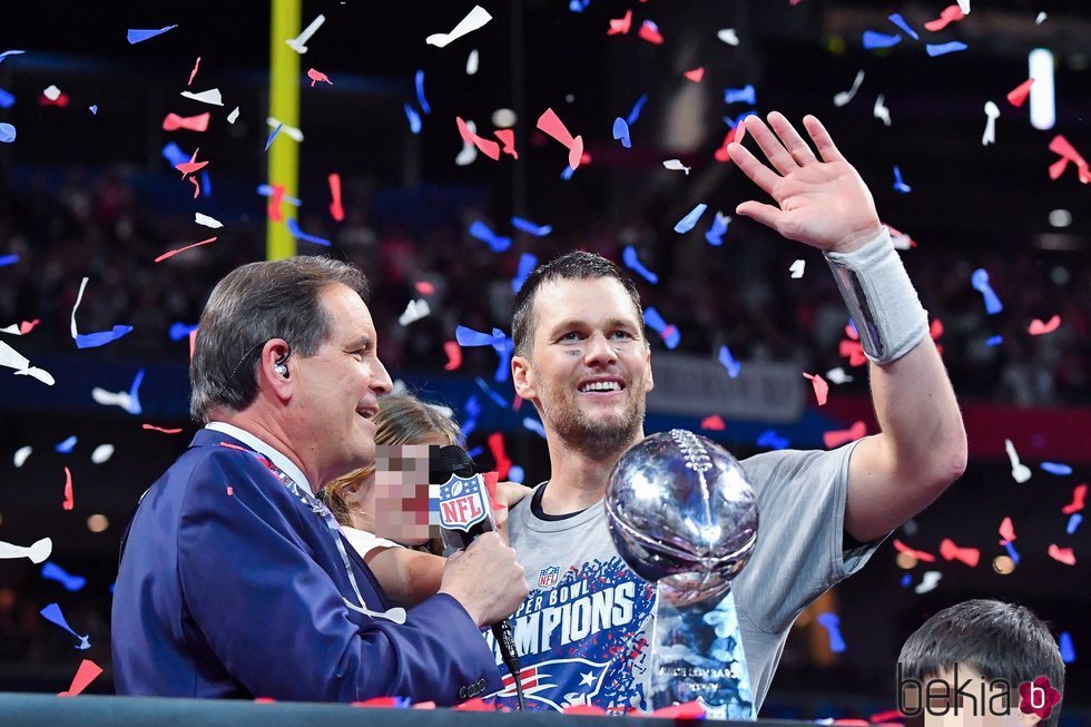 Tom Brady y su hija Vivian en la Super Bowl 2019