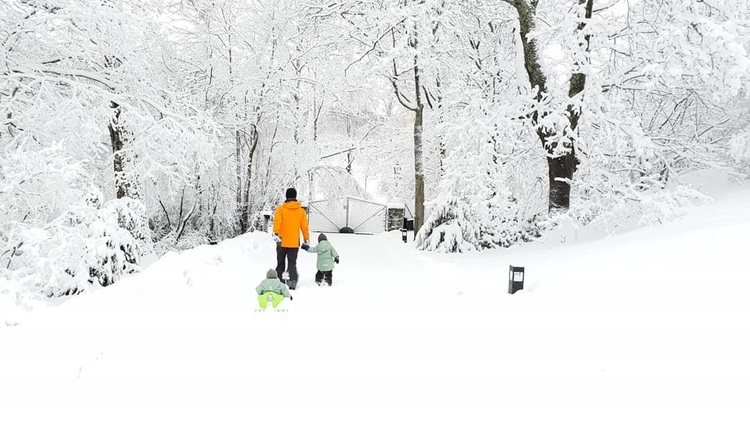 Carlos Felipe de Suecia disfruta de la nieve en Estocolmo con sus hijos Alejandro y Gabriel