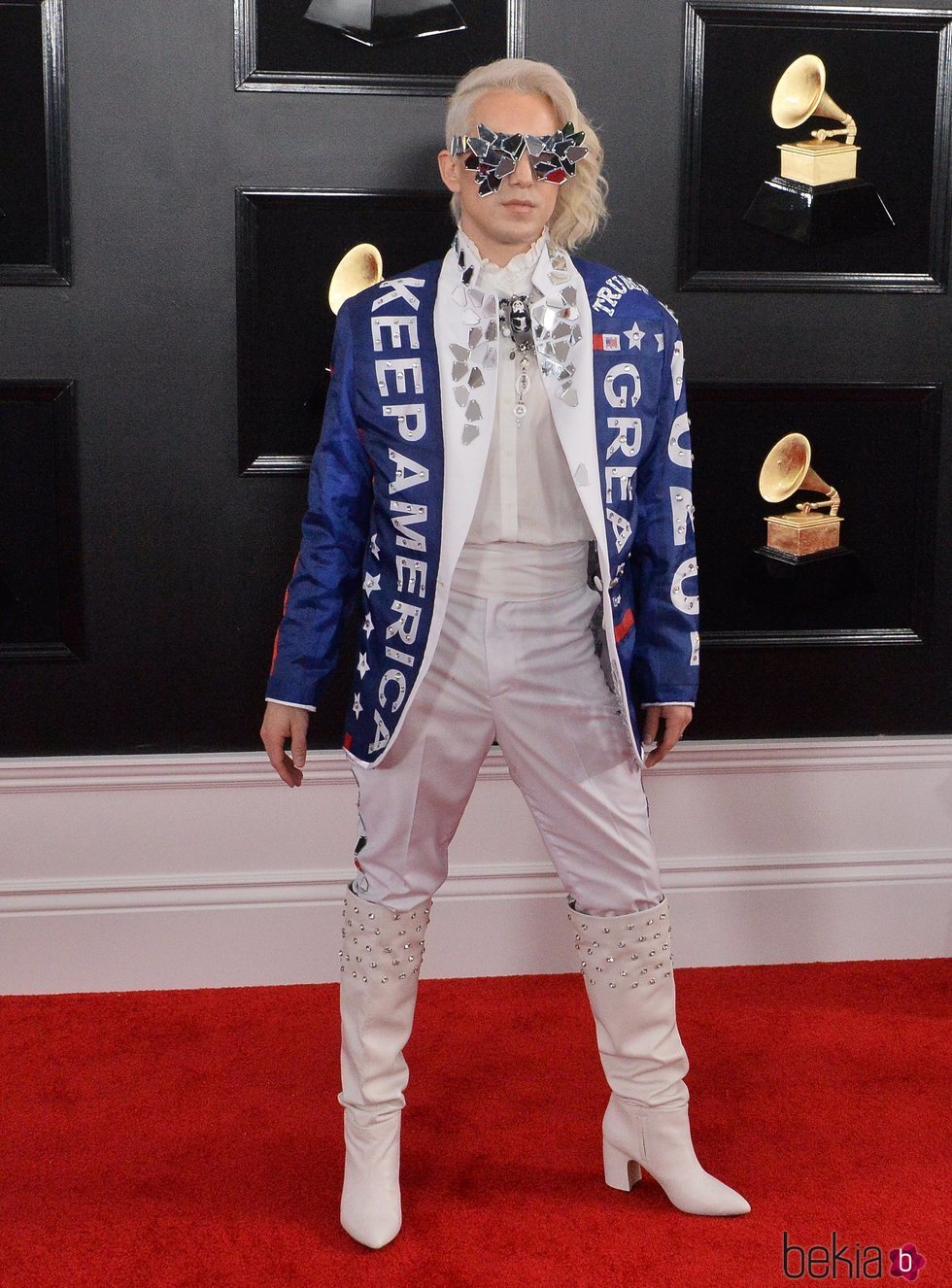 Ricky Rebel en la alfombra roja de los Grammy 2019