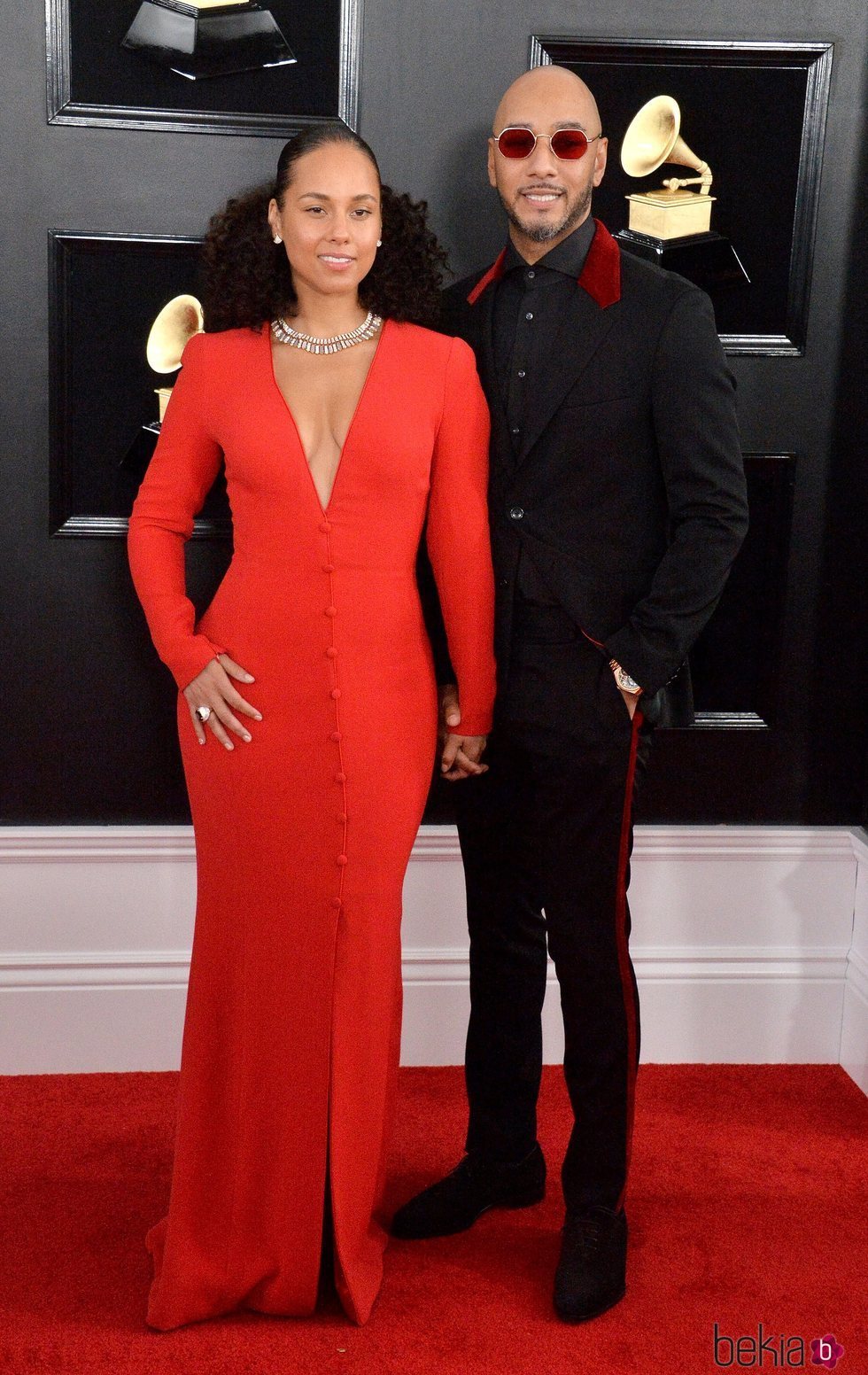 Alicia Keys y Swizz Beatz en la alfombra roja de los Grammy 2019