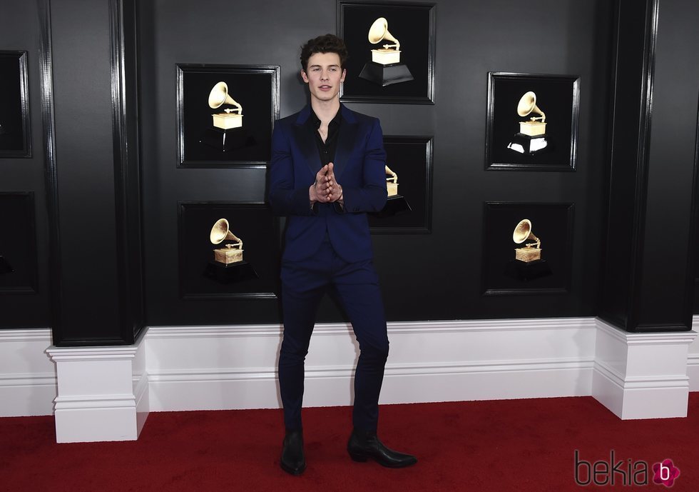 Shawn Mendes en la alfombra roja de los Grammy 2019