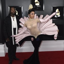 Cardi B y Offset en la alfombra roja de los Grammy 2019