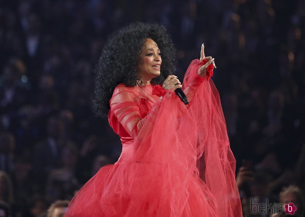 Diana Ross durante su actuación en los Grammy 2019