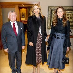 Máxima de Holanda con Abdalá y Rania de Jordania en Amman