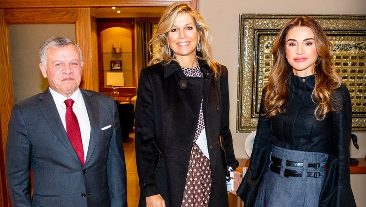 Máxima de Holanda con Abdalá y Rania de Jordania en Amman