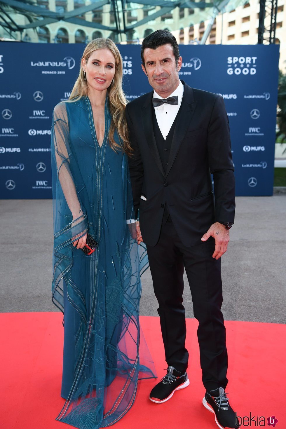 Luis Figo y su mujer Helen Svedin en los Premios Laureus 2019