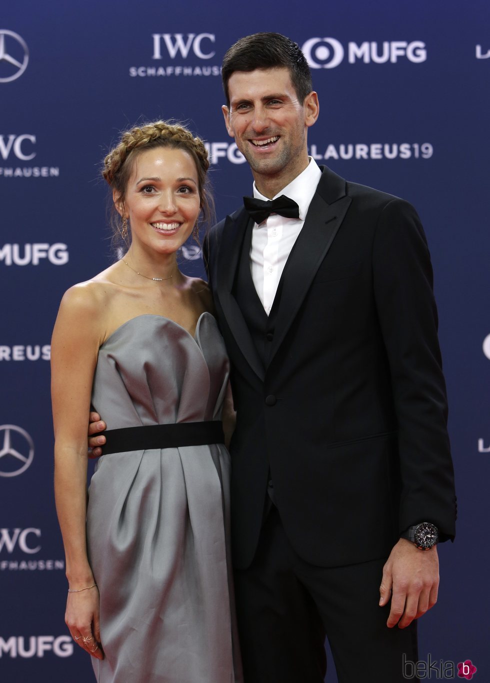 Novak Djokovic y su mujer en los Premios Laureus 2019