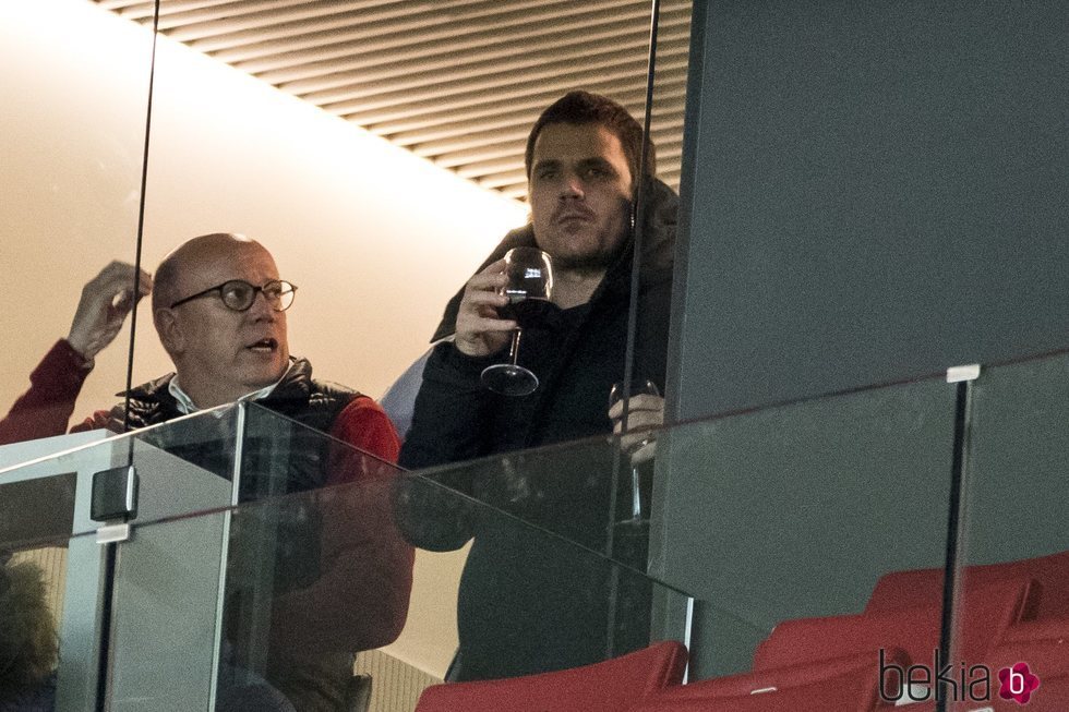 Dani Martín en el Wanda Metropolitano viendo el Atlético de Madrid - Juventus de Turín