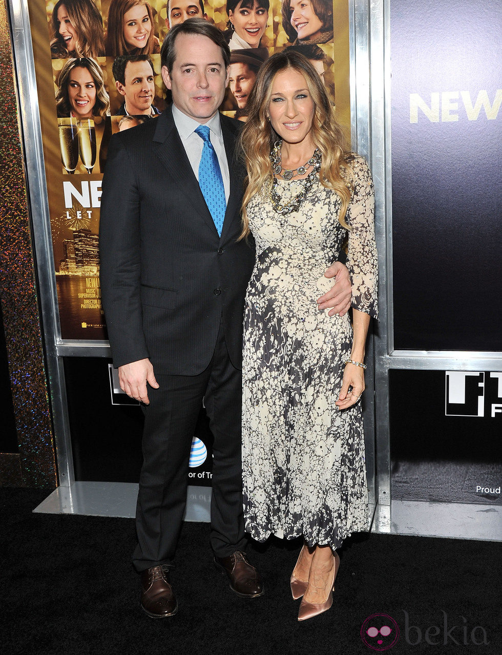 Matthew Broderick y Sarah Jessica Parker en el estreno de 'New Year's Eve' en Nueva York