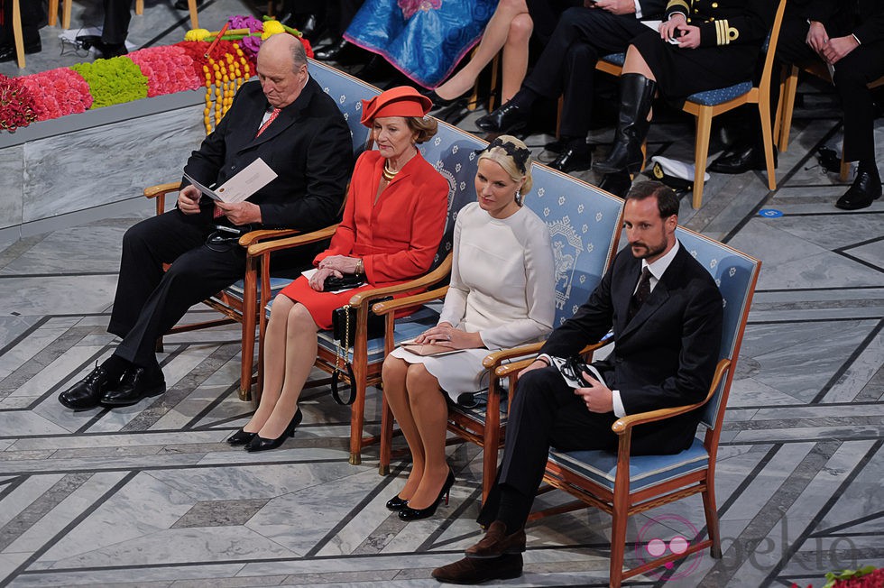 La Familia Real Noruega en la entrega del Premio Nobel de la Paz 2011