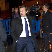 Sandro Rosell en el partido Madrid-Barça en el Santiago Bernabéu