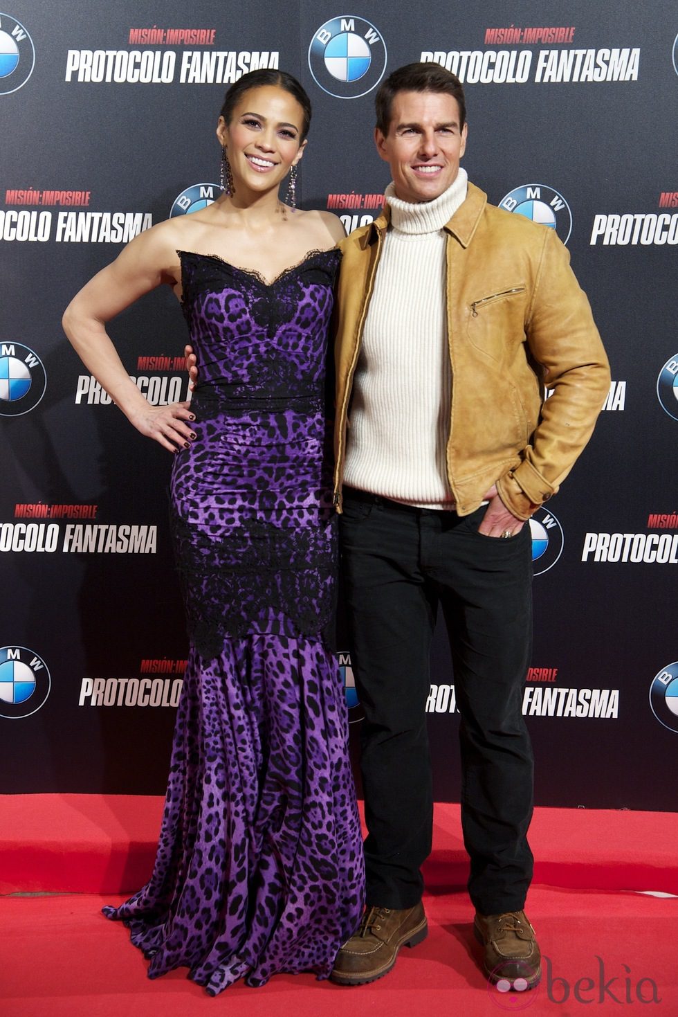 Tom Cruise y Paula Patton en el estreno de 'Misión imposible: Protocolo fantasma' en Madrid