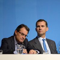 Artus Mas y los Príncipes en la presentación de la Fundación Príncipe de Girona en Barcelona