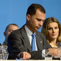 Felipe y Letizia en la presentación de la Fundación Príncipe de Girona en Barcelona