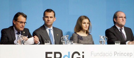 Artur Mas, los Príncipes Felipe y Letizia y Ángel Gabilondo en Barcelona