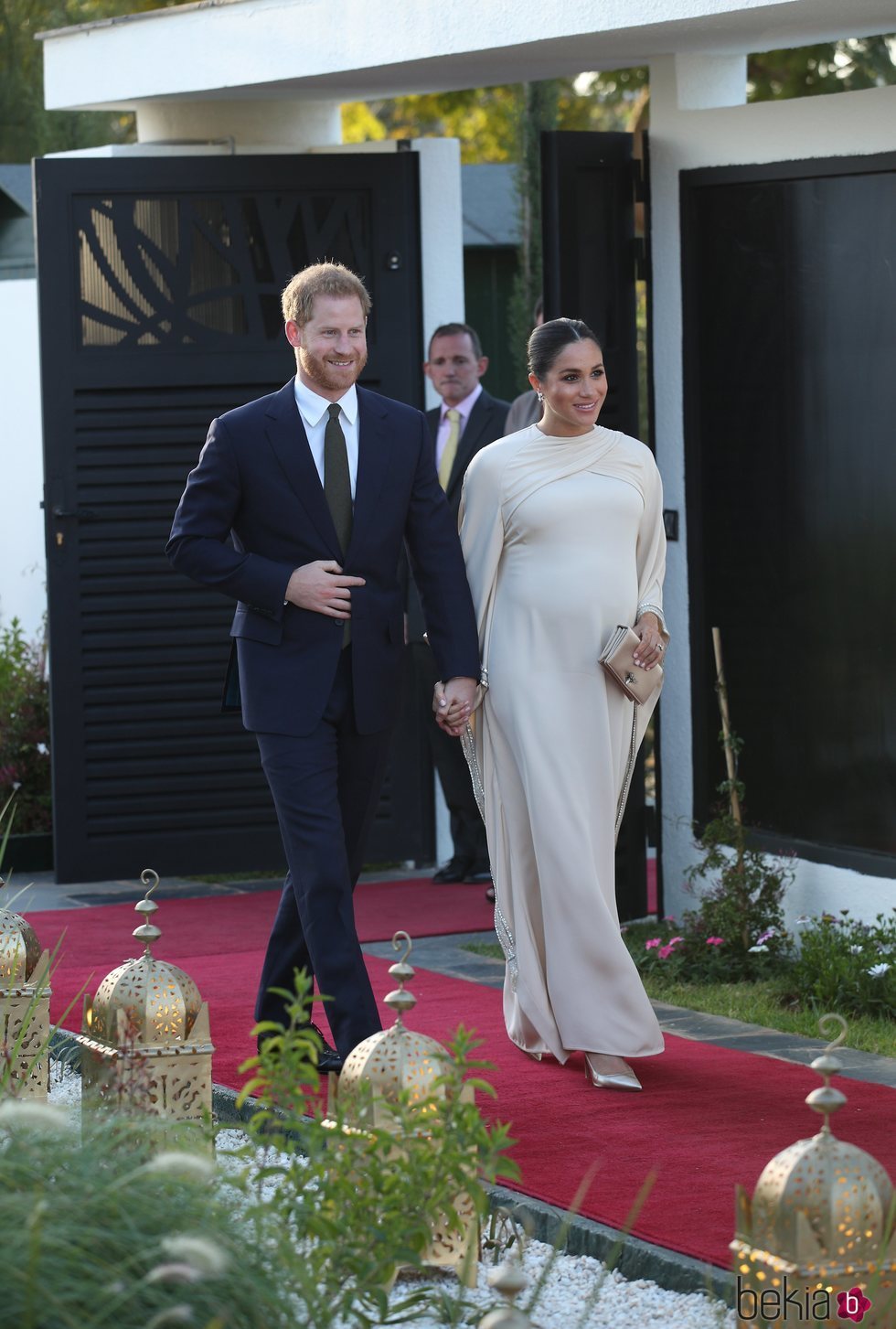 El Príncipe Harry y Meghan Markle en la cena ofrecida por el embajador de Reino Unido en Marruecos