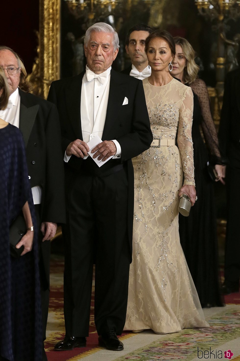 Mario Vargas Llosa e Isabel Preysler en la cena de gala al Presidente de Perú