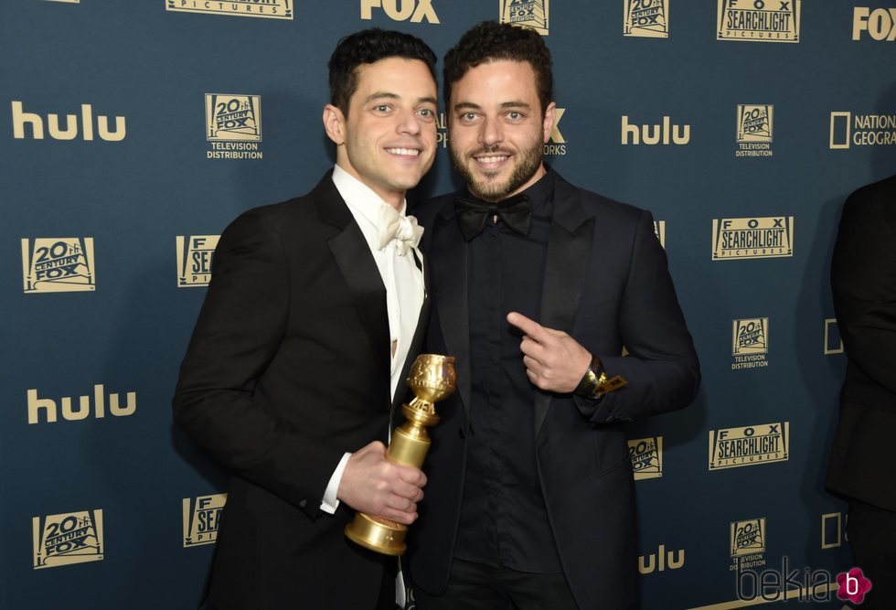 Rami Malek y su hermano Sami en la fiesta posterior a los Globos de Oro 2019