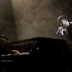 Cepeda, al piano durante su concierto en Madrid