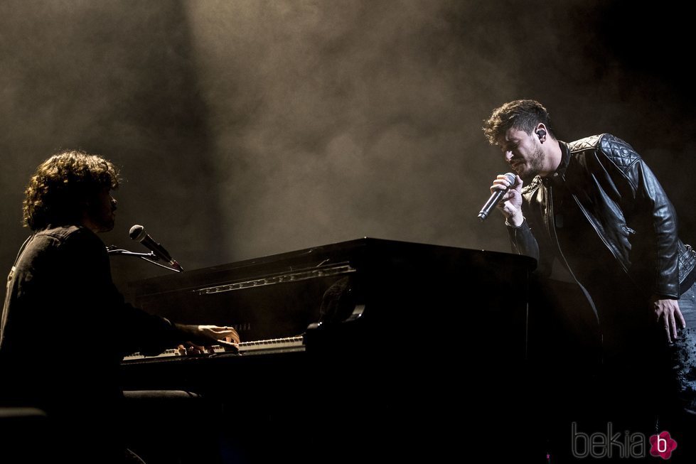 Cepeda, al piano durante su concierto en Madrid