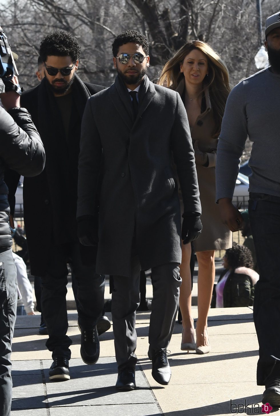 Jussie Smollett llegando a los tribunales en Chicago