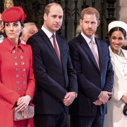 El Príncipe Guillermo y Kate Middleton y el Príncipe Harry y Meghan Markle en el Día de la Commonwealth 2019