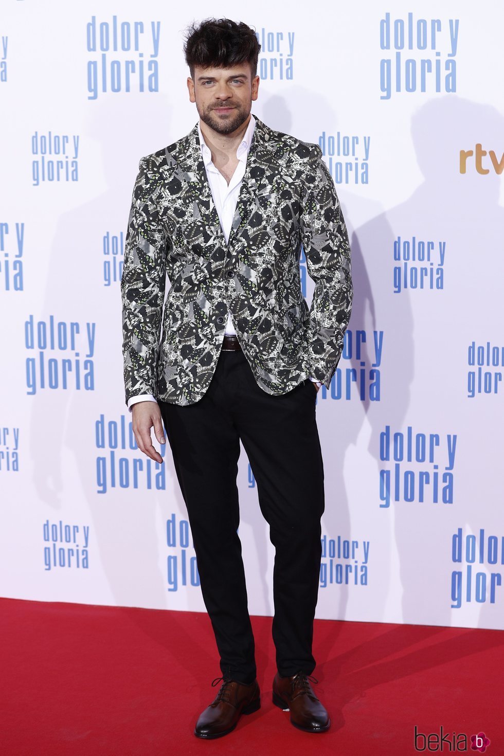 Ricky Merino en la alfombra roja de 'Dolor y gloria'