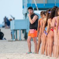 Nick Jonas, durante la grabación de un videoclip de los Jonas Brothers