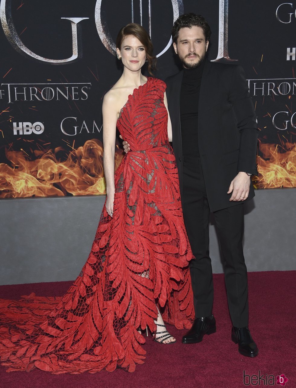 Kit Harington y Rose Leslie en la premiere de la octava temporada de 'Juego de Tronos'