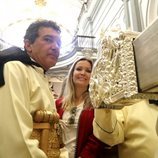 Antonio Banderas y Nicole Kimpel en la cofradía del Domingo de Ramos 2019