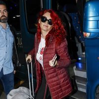 Aneth en el aeropuerto antes de poner rumbo a 'Supervivientes 2019'