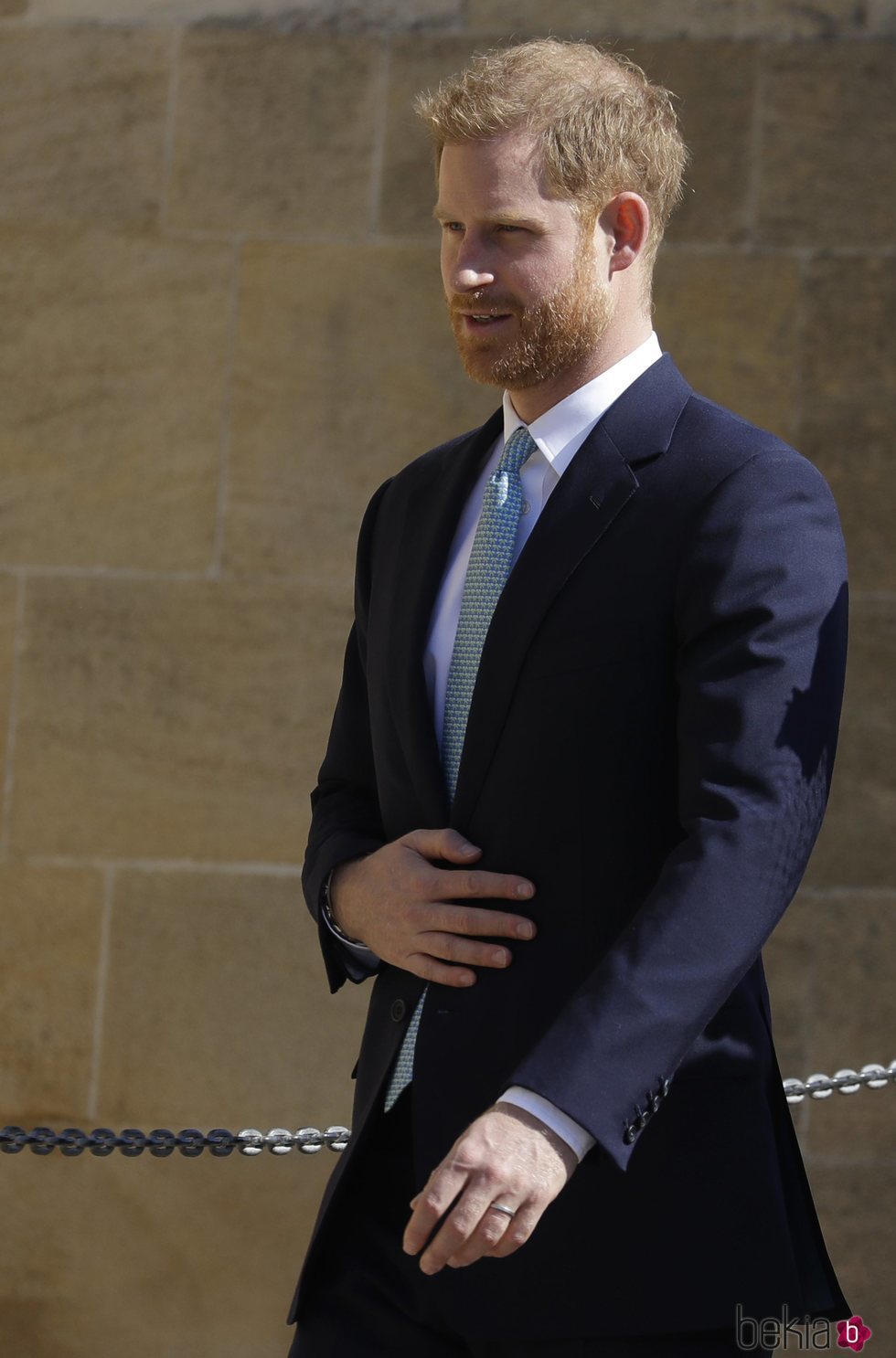 El Príncipe Harry de Inglaterra acudiendo a la Misa de Pascua 2019 en Windsor