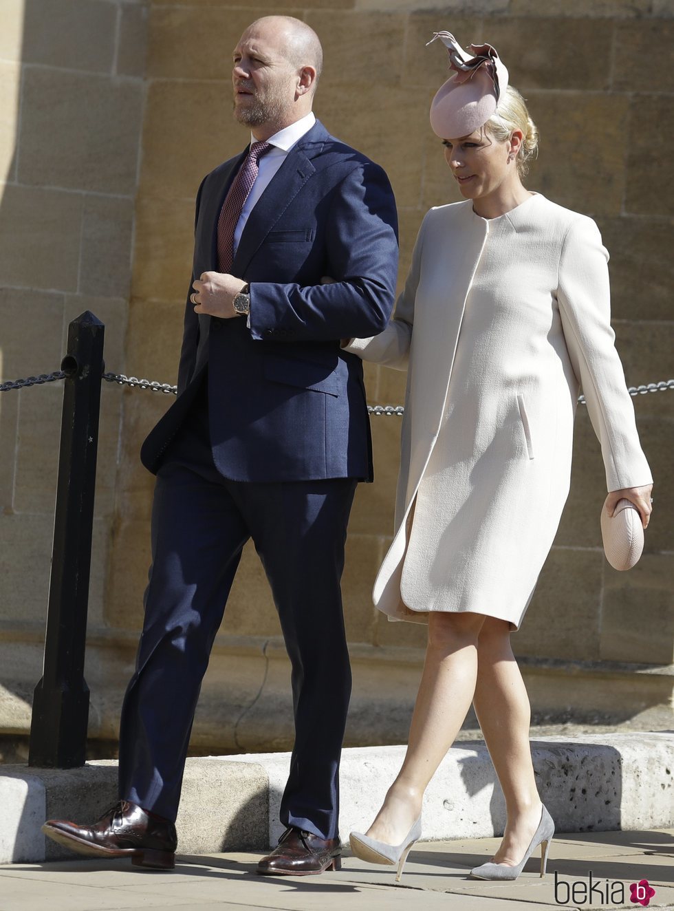 Zara Phillips y Mike Tindall antes de la Misa de Pascua 2019